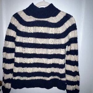 JCrew Navy and white sweater